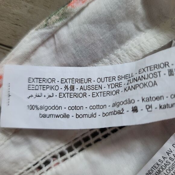 New Zara Floral Cotton Crop Top Size Medium - Picture 7 of 7